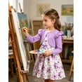 thumbnail image 3 of Aideaone Toddler Girls Dress Sleeveless Floral with Ruffle Cardigan 2 Piece Outfit Set 2-6T, 3 of 7