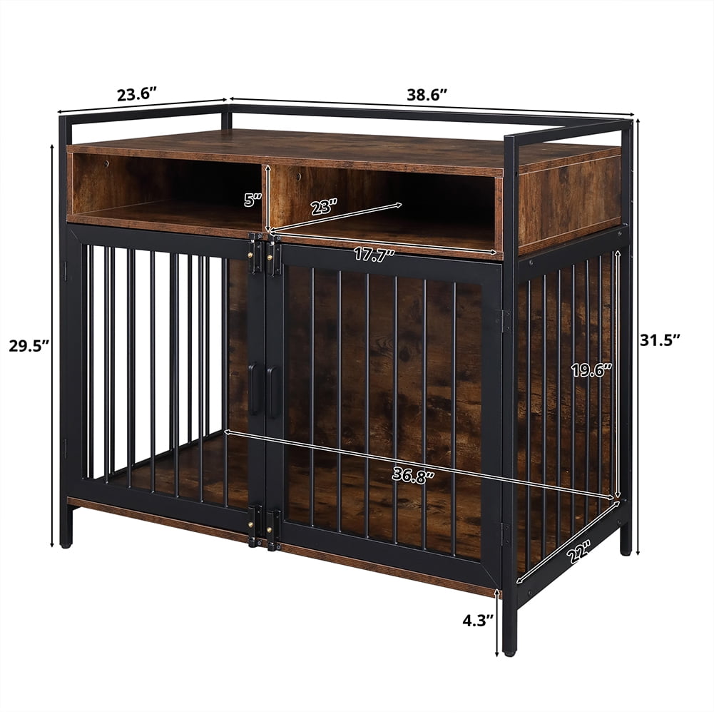 Kadyn Heavy Duty Anti-Chew Dog Kennel Furniture with Divider, Furniture Style Dog Crate for Two Small Dog,Basic Dog Cage with Storage Shelves,Double Door and Double Lock,(38.6 ") Kadyn Heavy Duty Anti-Chew Dog Kennel Furniture with Divider, Furniture Style Dog Crate for Two Small Dog,Basic Dog Cage with Storage Shelves,Double Door and Double Lock,(38.6 ")