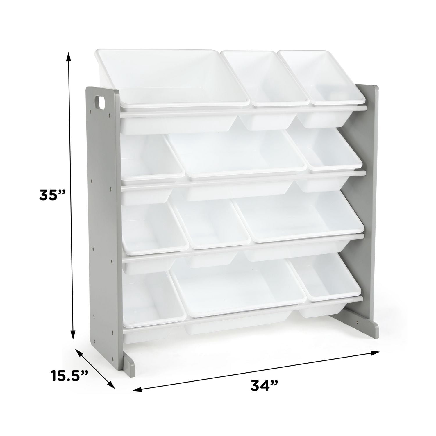 Humble Crew Tot Tutors Toy Storage Organizer with 12 Storage Bins, Espresso
