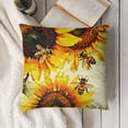 thumbnail image 3 of YINGXI Rustic Watercolor Honey Bee Bumblebee Cottagecore Throw Pillow Covers, Bee Lover Women Girls Gifts, Farmhouse Cottagecore Decorative Cushion Covers for Sofa Couch Bed 12x12in, 3 of 5
