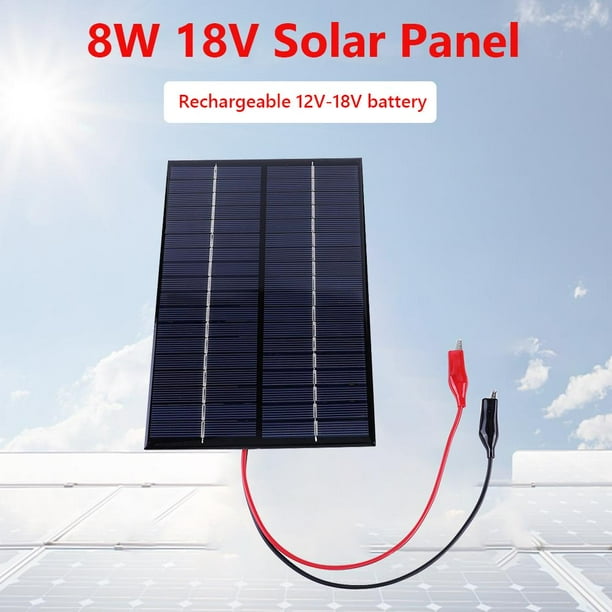 Panel solar impermeable 8W 18V Tablero policristalino Célula solar portátil DIY