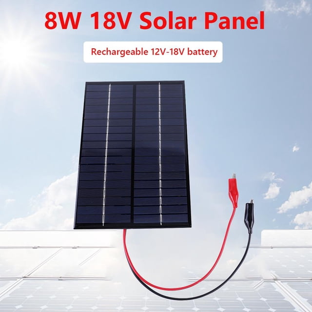 Panel solar impermeable 8W 18V Tablero policristalino Célula solar portátil DIY