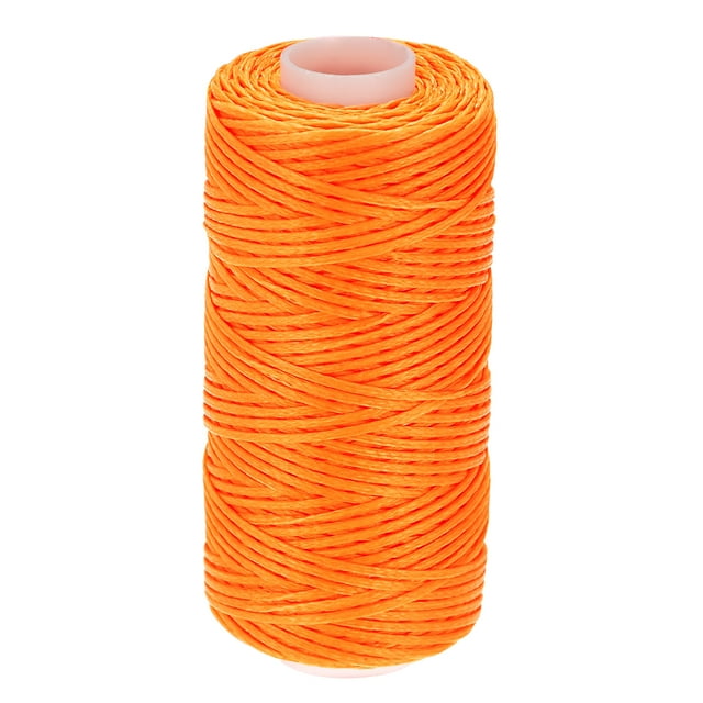 Unique Bargains Fil à Coudre en Cuir Ciré en Polyester Orange Foncé, 55 Yards