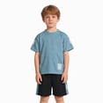 thumbnail image 4 of NIEWTR Kids Summer Mesh Clothing Set Toddler Boys Short Sleeve Active Tee and Cotton Shorts Breathable Casual Playwear 2 Piece(A-Blue,12-18 Months), 4 of 5