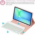 thumbnail image 3 of Funda con Teclado Retroiluminado de 7 Colores con Soporte para S Pen, Rosa para Samsung Tab S9/S10 Series, 3 of 8