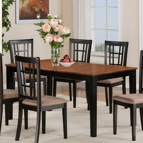 East West Furniture Nicoli 54-66 Inch Rectangular Dining Table with ...