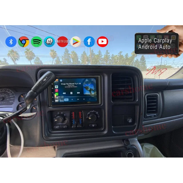 2025 New Wireless Carplay Android Auto Car Stereo For Chevrolet 1500 Classic 2007 | 7In Hd Touchscreen 4+64G, Gps + Bluetooth 5.0/Wifi + Swc Split Screen