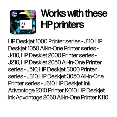 HP 61 Black Original Ink Cartridge, 3-pack