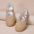 thumbnail image 2 of ZACPNCV Ballet Shoes for Toddler Girls Cute Bow Canvas Dance Slippers Soft Stretch Split Sole No-Tie Yoga Gymnastics Shoes Khaki, 2 of 9
