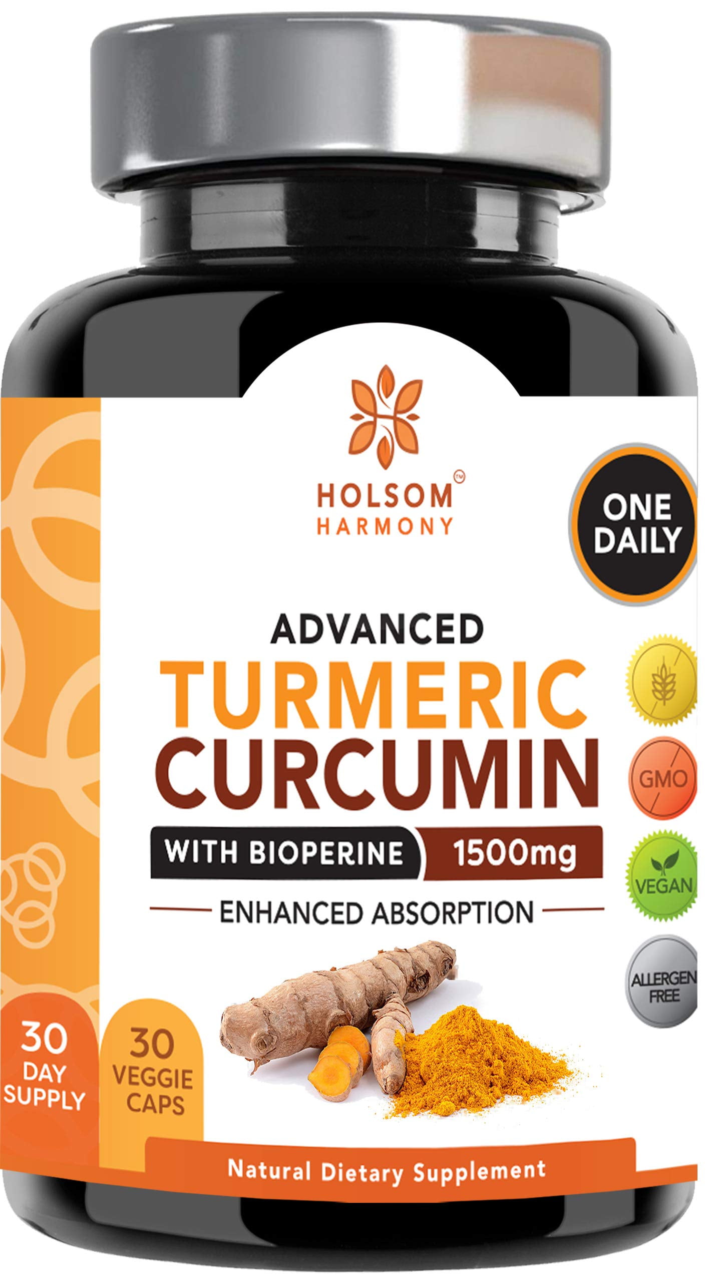 Turmeric Curcumin with Bioperine Joint Support, Back Pain Relief Anti