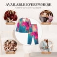 thumbnail image 7 of Salouo Colorful Lightbulb Abstract Pattern Women's Pajamas Set Long Sleeve Button Down Sleepwear Soft Pj Lounge Sets for women 2 Piece Pjs Set with Long Pants-Medium, 7 of 7