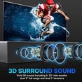 thumbnail image 3 of Pyle Barra de sonido envolvente Bluetooth 3D - Sistema de sonido compatible con TV, USB, SD, Radio FM con entrada AUX de 3,5 mm y control remoto inalámbrico - PSBV200BT, 3 of 5