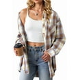 thumbnail image 3 of Fantaslook Plaid Shirts for Women Button Down Flannel Shirts Casual Loose Long Sleeve Blouses Tops, 3 of 10