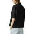 thumbnail image 2 of Theory womens  Linen Boxy Polo Top, s, Black, 2 of 3