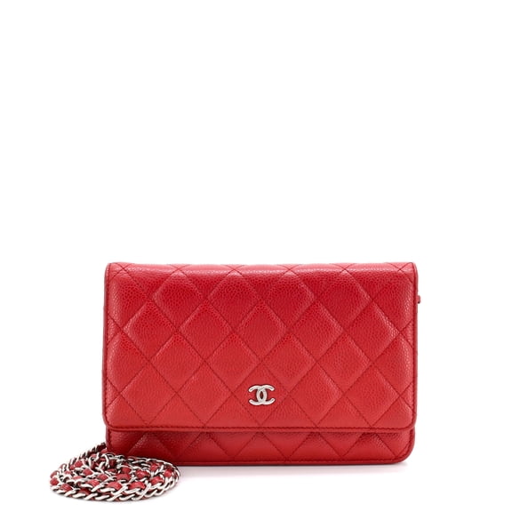 Pre-Owned Wallet on Chain Quilted Caviar By Rebag