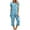Blue, variant on Women's Pajamas Short Sleeve Sleepwear Tops and Capri Pants Cute Print Pajama Sets with Pockets