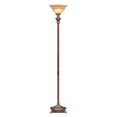 thumbnail image 2 of Torchiere Lamp with Resemble Wood and Gold Accents Color and Glass Shade, 2 of 2