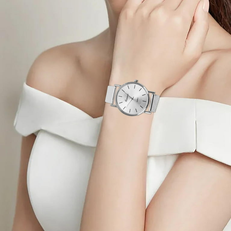 2024 New Quartz Watch Woman s High end Women s Wrist Watches Blue Glass Life Waterproof Wrist Watch for Elderly Distinguished Wristband Watch for Seniors Womens Analog Watch Walmart