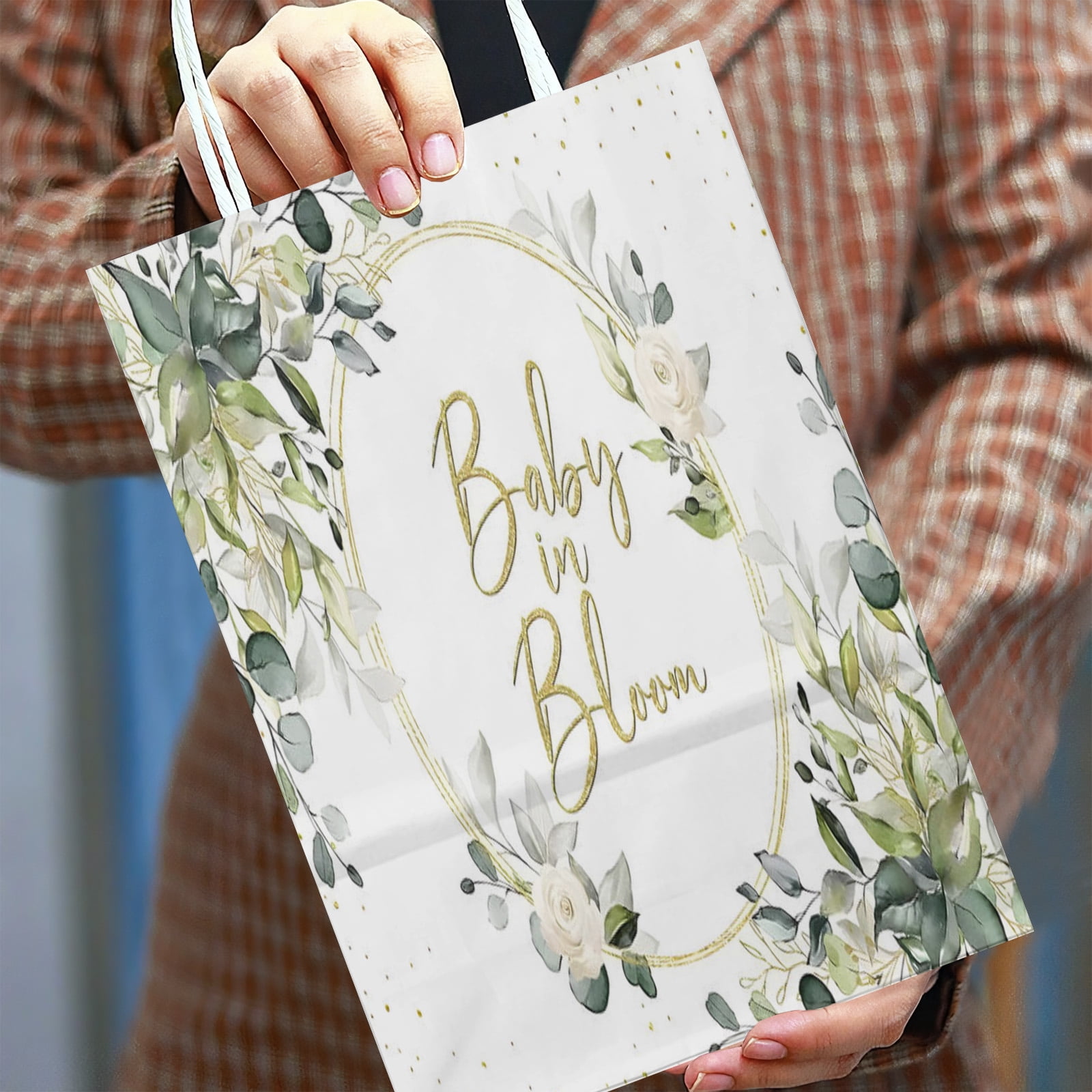YAHAFEPY 20Pcs Baby In Bloom Baby Shower Party Favor Bags Floral Style