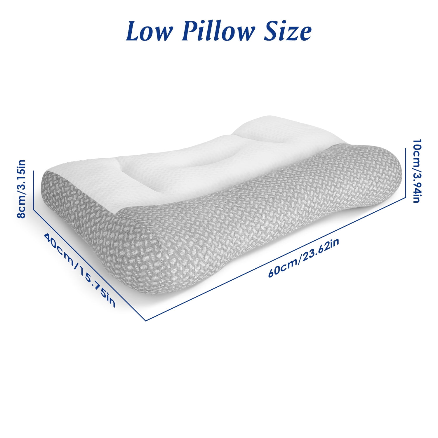 Astoutdoor Breathable Mesh Ergonomic Sleep Pillow, Dual-Sided High & Low Zoned Support with Ear Slot, Down-Alternative Fiber Fill for Side Back Belly Sleepers