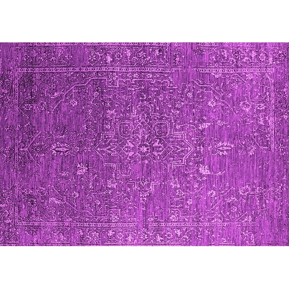 Ahgly Company Indoor Rectangle Oriental Pink Industrial Area Rugs, 7' x 9'
