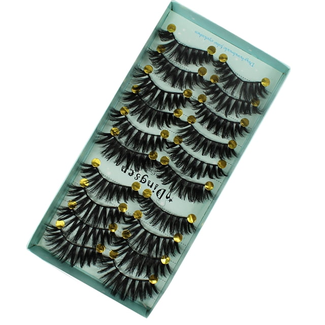 Fiudx Pestañas Glamorosas, Pestañas Postizas Largas y Rizadas, Pestañas Reutilizables En Tira Completa, Ideales Selfies En Boda, Amantes En La Belleza, Paquete En 10 Pares, Color Negro.