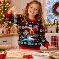 thumbnail image 4 of Aideaone Kids Ugly Christmas Sweatshirt 3D Print Crew Neck Holiday Pullover Boys Girls Xmas Top, 4 of 6