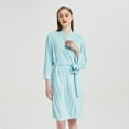 thumbnail image 2 of MERRYLIFE Women Bathrobes for Summer Short Loungewear Soft Lightweight Sleepwear Dual Pockets Adjustable Tie Kimono Robes Blue S-XL, 2 of 7