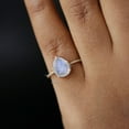 thumbnail image 2 of Solitaire Pear Moonstone Ring, 925 Starling Silver Ring, Milgrian Band Ring, Birthstone ring, Handmade Jewelry, Minimalist Jewelry, Gift For Her, 2 of 5