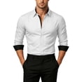 thumbnail image 5 of Jovrlynd Men's White Dress Shirts Long Sleeve Button Down Collared Casual Business Office Shirts M, 5 of 7