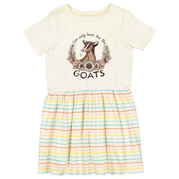Inktastic I'm Only Here for the Goats Girls Toddler Dress