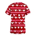 thumbnail image 5 of VKOYWKM Valentine's Scrub Tops for Women Love Heart Print Valentines Day Nurse Uniforms V Neck Short Sleeve Working Tops with Pockets, 5 of 5