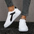 thumbnail image 3 of Rokment Running Shoes Fashion Sneakers for Women 2026 Trendy Casual Suede Leather Patchwork Letter Graphic Walking Tennis Flat C Size 8, 3 of 7