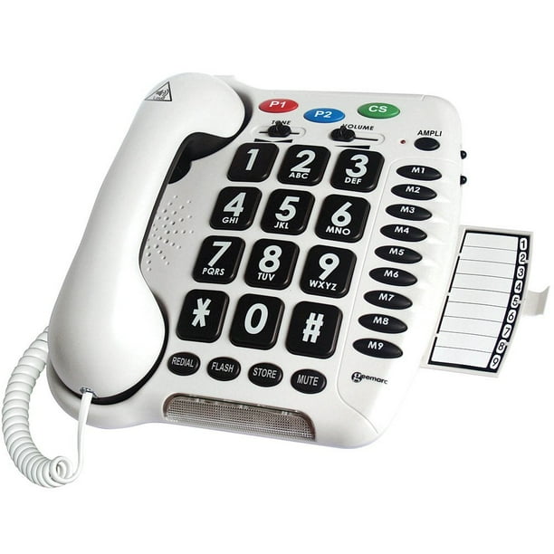 Amplified Multifunction HearingAid Compatible Telephone with Large