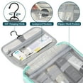 thumbnail image 4 of PAVILIA Hanging Toiletry Bag Travel Bag Women Men, Foldable Cosmetic Organizer, Roll up Makeup Bag, Water Resistant Accessories Toiletries, Large Travel Essentials Kit (Teal Chevron), 4 of 10