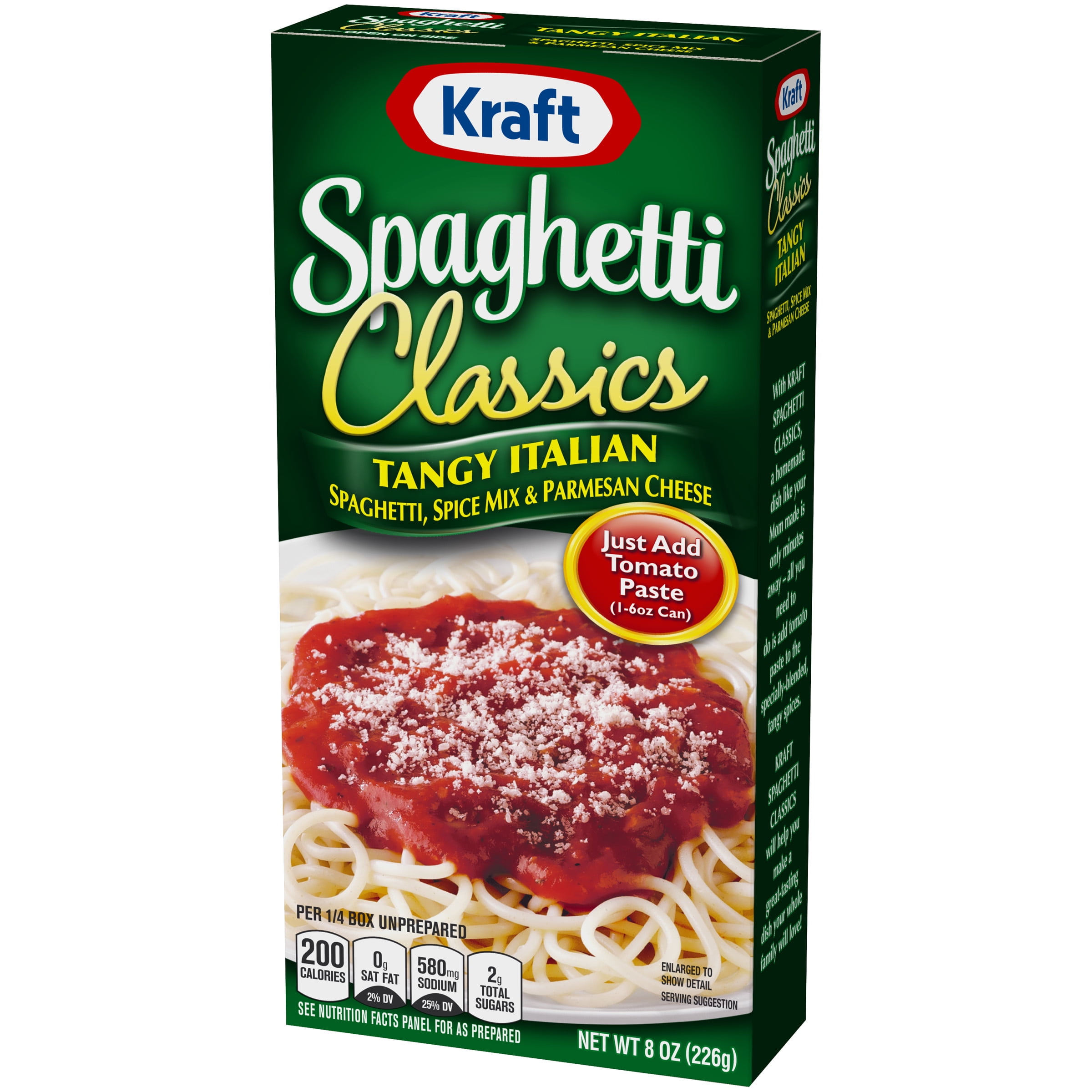 (6 pack) (2-Pack) Kraft Spaghetti Classics, Tangy Italian, 8 oz