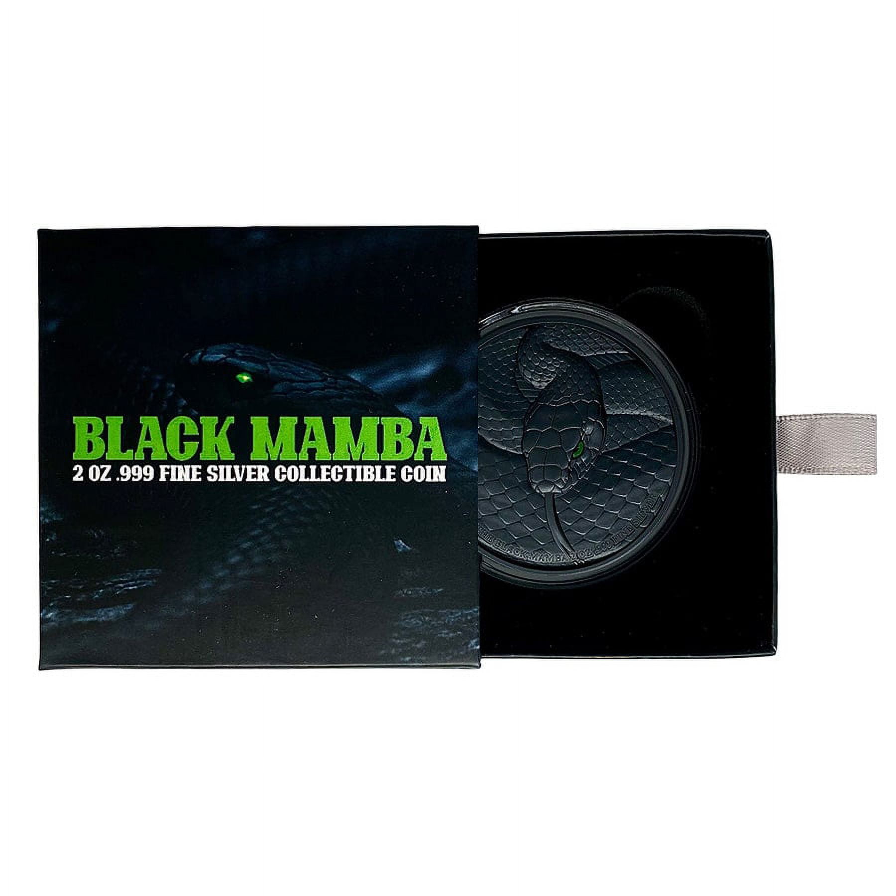 2023 Chad 2 oz High Relief Silver Black Mamba Coin .999 Fine