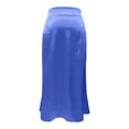 thumbnail image 3 of Wuxian Women Bodycon Midi Skirts Stain Slim Fit Solid Color Stylish High-Waist Long Pencil Skirt Office Stretchy Summer Casual Club Going Out Casual Dailywear,Light Blue,S, 3 of 4