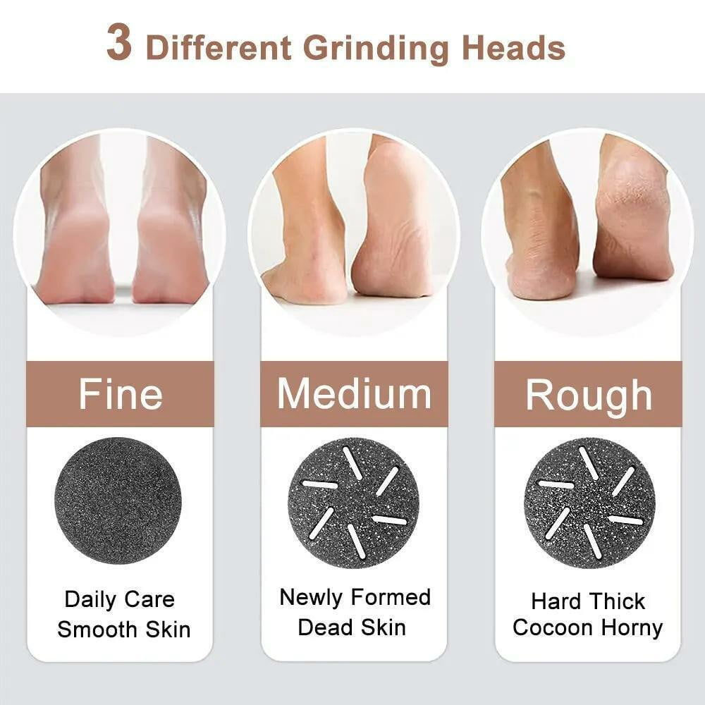 LineYDI All-in-One Electric Pedicure Tool Professional Foot Grinder with Vacuum Suction, 3 Abrasive Heads & Automatic Dead Skin Removal