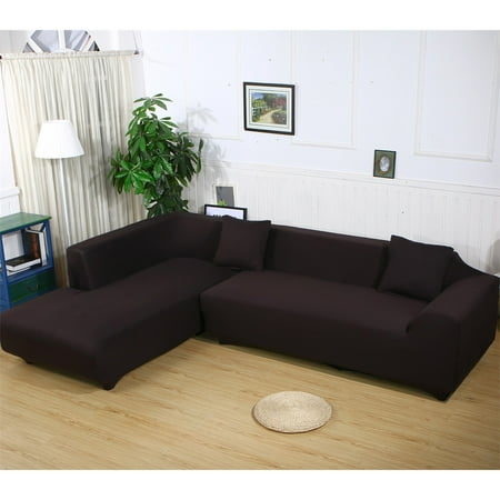 Stretch Fabric Sofa Slipcover 2 3 Seater Elastic Sectional Cover Protector Couch Pure Color For Moving Furniture Living Room