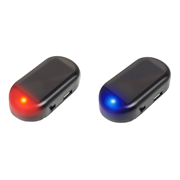 Luz de seguridad falsa coche con energía solar coche simulado LED advertencia rojo