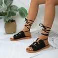thumbnail image 3 of Women's Fashion Casual Summer New Solid Color Round Toe Comfortable Foot Ring Strap Beach Sandals, 3 of 8