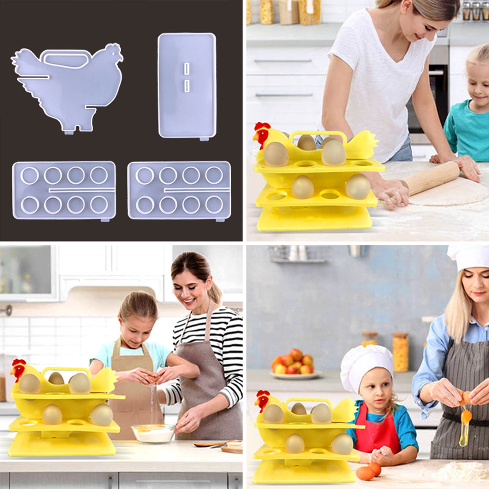Holder Tray Silicone Resin Molds 8 Cups Storage Rack Molds for Resin Casting Display Crafts