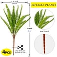 thumbnail image 2 of Boston Ferns Artificial Plants Green Faux Bush Plastic Greenery Bulk 4pcs, 2 of 7