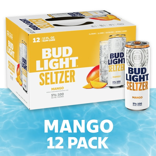 Bud Light Seltzer Mango, Gluten Free Hard Seltzer, 12 Pack ...