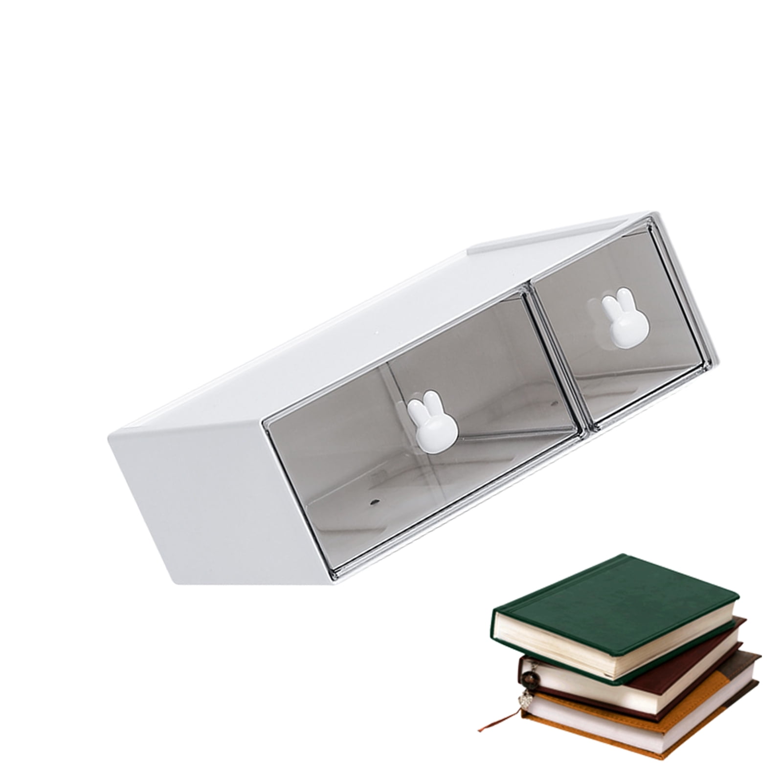 Stationary Organizer, Rabbit Handle Desk Storage Box, Stationery Box, Desktop Stationery Storage Box, Desk Organizer, Makeup Organizer Drawers