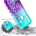 thumbnail image 5 of Nagebee Phone Case for Motorola Moto E 2020 with Tempered Glass Screen Protector (Full Coverage), Glitter Liquid Floating Sparkling Bling Diamond, Durable Girls Cute Case (Aqua/Purple), 5 of 6