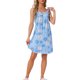 thumbnail image 2 of Noche de inspiración para mujeres, camisón sin mangas, pijama impreso, camisetas de cuello redondo, vestido de tirantes con tirantes anchos y bolsillos, flores azules, 2 of 6