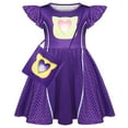 thumbnail image 1 of Superkitties Robe de Costume pour Filles, Robe de Fête à Manches Courtes d'Halloween avec Sac 3-9 Ans Violet, 1 of 3