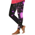 thumbnail image 3 of Feancey Limited Time Sales of The Day Valentines Day High Waisted Leggings for Women No Front Seam Heart Print Yoga Pants Workout Casual Seamless Butt Lift Tights Purple S, 3 of 8